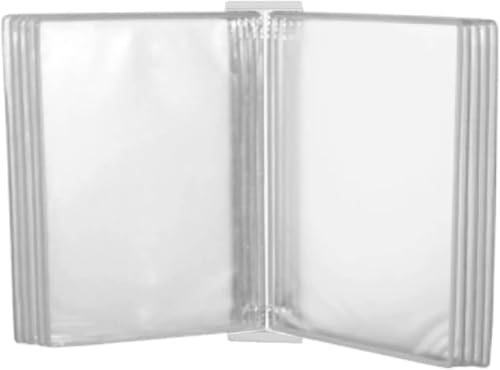 Wall Mounted Document Holder, A3 Size Paper Document Folder,10 Pages File Organizer,Wall Hanging Units Flip Folder,Wall-Mounted Poster Flip Book Display for Workshop Exhibition Offices(Grey)