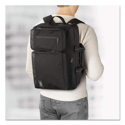 Solo New York Hybrid Briefcase Backpack - 15.6" Laptop Carrying Bag for Women & Men, Brief for Travel & Work - Duane, Black