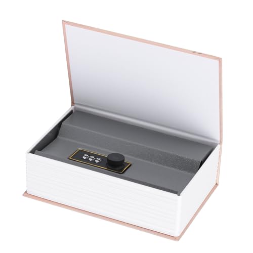 Demeras Creative Simulation Book Safe Box Money Jewelry Collection Storage Case with Combination Lock For Personal Funds, Jewelry,Love letters Mini Lock Box(ROSE)