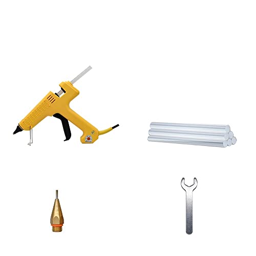 LIBODD Hot Glue Gun Professional 250W Hot Melt Glue Gun Adjustable Temperature High Power Silicone Gun Set Using 11MM Glue Stick 2.0MM Copper Nozzle for DIY Arts, Crafts and Quick Repairs(Set-4)