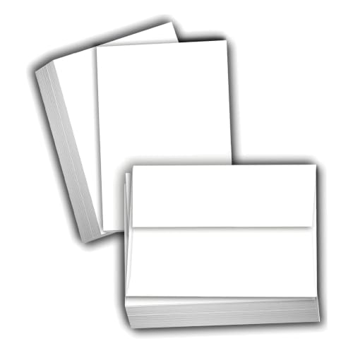Hamilco White 80lb Cover Heavy 4x6 Cardstock & Envelopes (100PK)