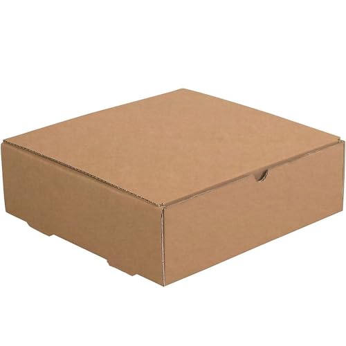 Aviditi Brown Kraft Literature Mailing Boxes, 10 x 10 x 4 Inches, Pack of 50, Crush-Proof, for Shipping, Mailing and Storing