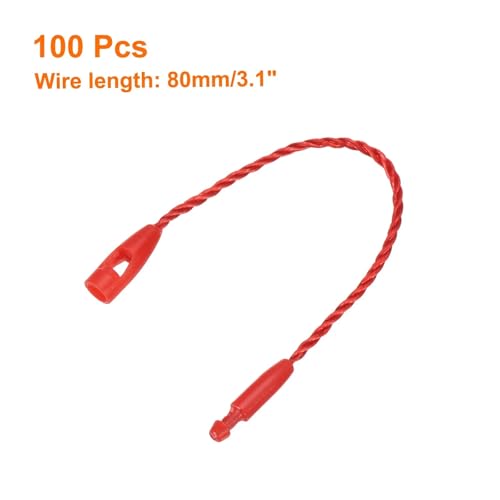 Hang Tag String 1000pcs Cotton Hang Tag String Snap Lock Pins Loop Price Fastener Plastic Tags Ties Fashion Bag Rope(Red 3.2 Inch)
