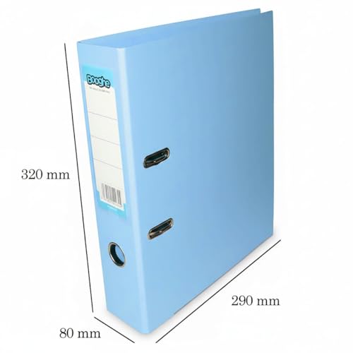 Booghe A4 Lever Arch File with Protector – Single, 4 or 10 Pack – Sky Blue, Pink, Lavender, Aqua – Heavy Duty Office Filing & School Binders (10, Sky Blue)