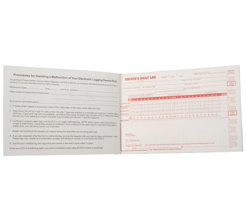 50 Pack ELD Backup Driver Log Books for Truck Drivers w/Inspection Report & Daily Recap - 2-Ply Carbonless 8-1/2" x 5-1/2", 20 Sets of Forms Per Book, Paper Logs Books for Truckers