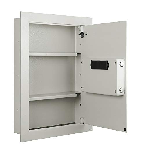 Paragon Safes In Wall Safe with Keypad and 2 Manual Override Keys, White