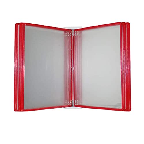 GFSGHZZ Wall Mount Catalog Display Rack - Wall Mount Reference and Display System, with 10 Display Pockets Wall Mount Reference System, 20 Sheet Capacity Universal Pockets, A4 Size,Red