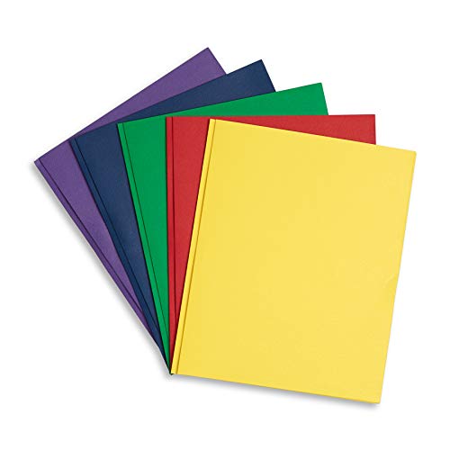 Blue Summit Supplies 100 Paper 2 Pocket Folders with Prongs, Assorted