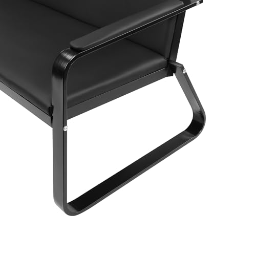 wonline 3-Seat Waiting Room Bench with Armrest PU Leather Office Waiting Room Furniture, Office Guest Seating Lobby Conference Reception Chair for Airport Clinic Hospital