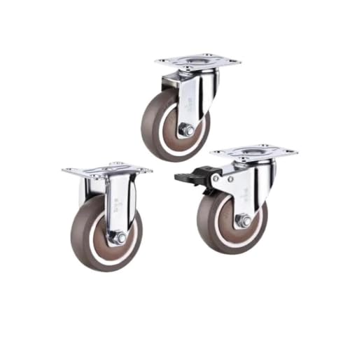 LYDDFYU Swivel Casters 4 Packs 2.5 Inch Fixed Caster Rubber Mute Light Furniture Shelf Wheel