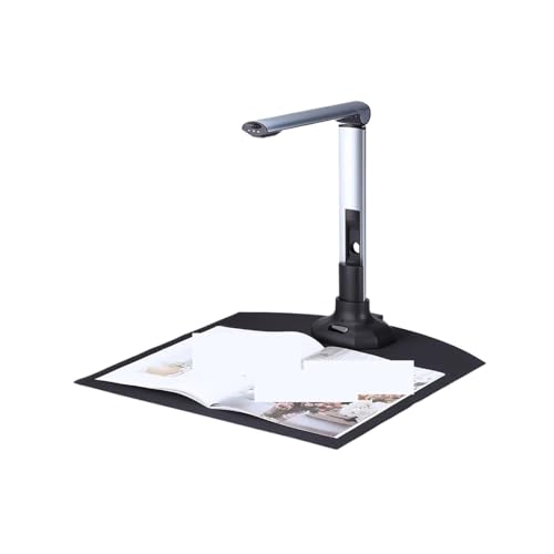Document Camera, BK52 Portable Book and Document Camera Scanner, A3 HD USB 2.0 Capture with LED Light for ID Cards, Passport, Books, Watermark, Increase Efficiency for Live Demo