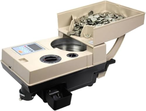 GYQSSD Electronic Coin Counter Sorter, 1200Pcs/Min High Speed Coin Money Counter for 15mm~34mm Coins, Coin Sorting Machine for Business Bank Shop Restaurant