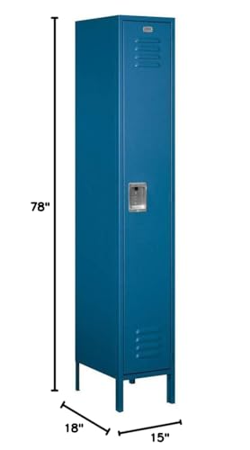 Salsbury Industries 51168BL-U Single Tier 15-Inch Wide 6-Feet High 18-Inch Deep Unassembled Extra Wide Standard Metal Locker, Blue
