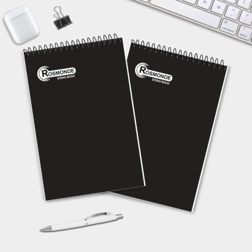 Rosmonde Bulk Steno Pads, 96 Pack, 6x9 Gregg Ruled, Black Covers, 80 Sheets
