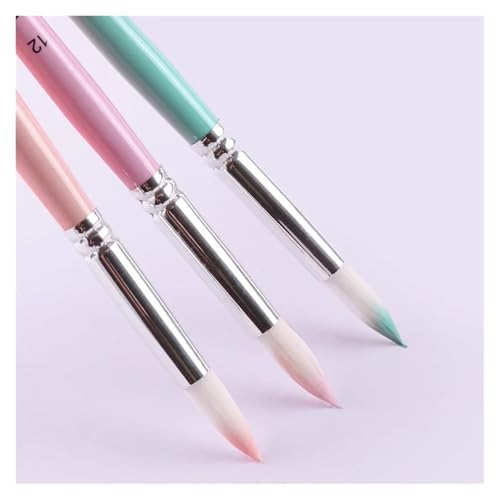 BoBoHui 6 Pcs Nylon Hair Brush Set Pearlescent Blue Rod One Horned Deer Watercolor Gouache Acrylic Painting Three Colors Available(Purple)
