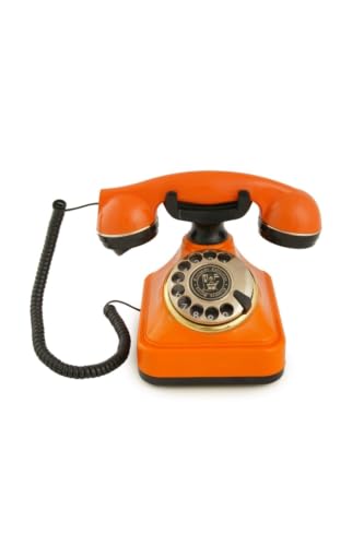 Classic Rotary Phone 7.5 x 6.3 x 5.1 inches White Polyester Retro Style Landline for Home Office Living Room Energetic Accent Piece