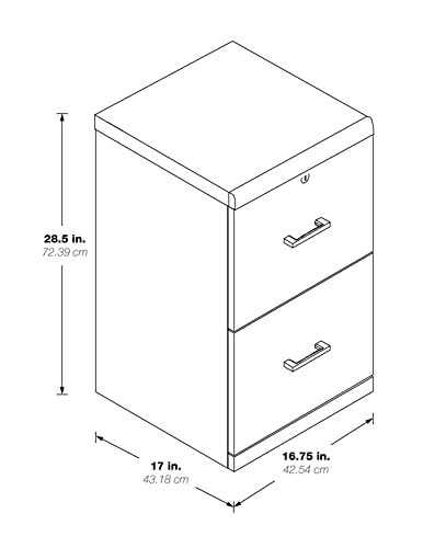 OSP Home Furnishings Alpine 2-Drawer File Cabinet with Locking Top Drawer and Lockdowel Fastening System, Vertical, Espresso