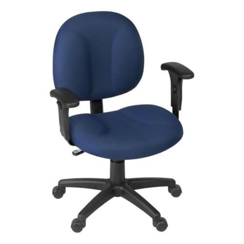 Romig Comfort Series Swivel Fabric Computer Task Chair with Adjustable Arms - Navy Blue