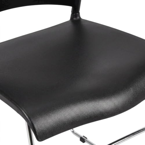 Bison office Polypropylene Stacking Chair with Chrome Sled Base, Stackable Chairs for Conference Room, Waiting Room or Lobby