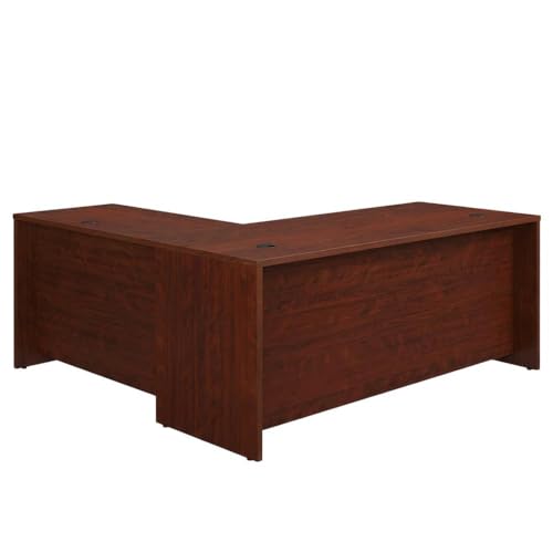 Bison office Brown Commercial Office Bundle, Modern Computer Workstations Set, Transitional Style, Rectangular Design, Includes Two Pieces for Workspace