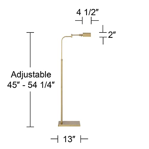 Keegan Warm Gold Adjustable Swing Arm Pharmacy 54" Tall Floor Lamp