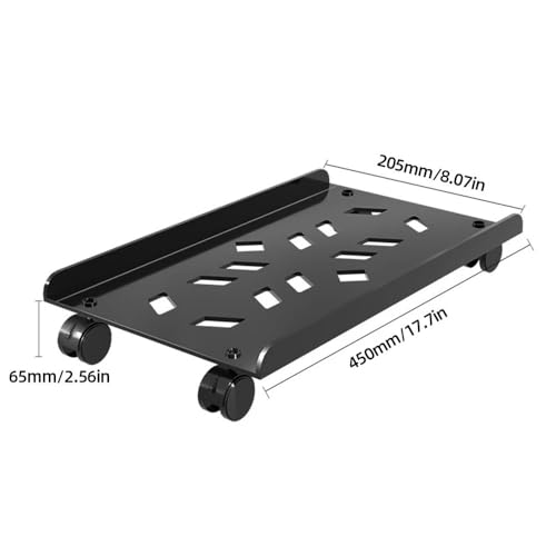 Xilin-872 CPU Stand CPU Steel Rolling Stand, Mobile PC Tower Cart with Locking Caster Wheels, Ventilated Floor CPU Holder for Home Office Computer Tower Stand(Black)