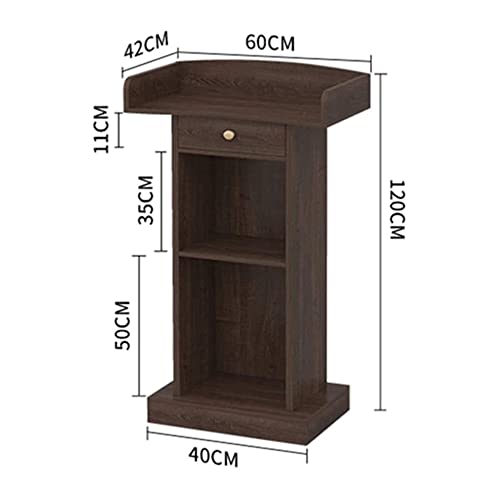 ZEELYDE Lectern Podium Stand,Host Ceremonial Lectern Desk with Drawer Reception Customer Desk for Company Campus Restaurant Wedding/with Drawer/60x42x120cm