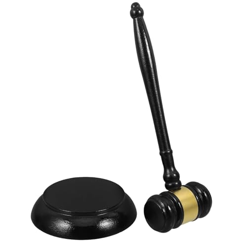 Solid Wood Auction Gavel with Sound Block, Reusable Judge's Hammer for Courtroom Auction Office & Meeting Use Auction Hammer