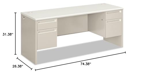 38000 Series Kneespace Credenza, 72w x 24d x 29.5h, Silver Mesh/Light Gray