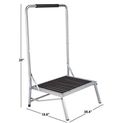 LivingSURE Extra Wide Folding Step Stool with Foam-Grip Handle -