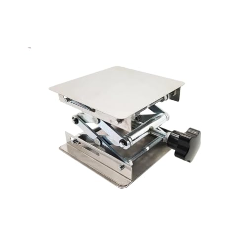Mini Lifting Table 1pcs Lift Table Lab Plate Jack Scissor Stand Platform Router Workbench Laboratory Carpentry Tools(Stainless Steel)