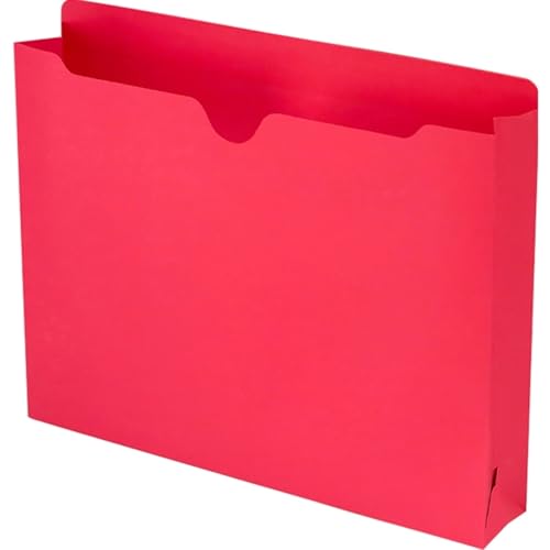 Smead Colored File Jackets with Reinforced Double-Ply Tab, Letter, Red, 50/Box