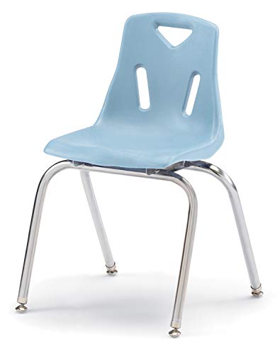 Berries Jonti-Craft 8148JC6131 Stacking Chairs with Chrome-Plated Legs, 18" Height, Coastal Blue, Pack of 6