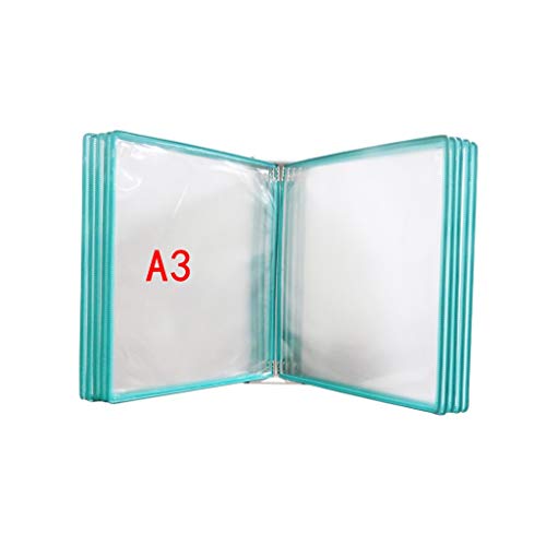 ARGENTFLUX With 10 Panels and 20 Pockets Hanging Wall File Organizer for Documents A3 Size PVC and Metal Material 45x32x8CM(F)
