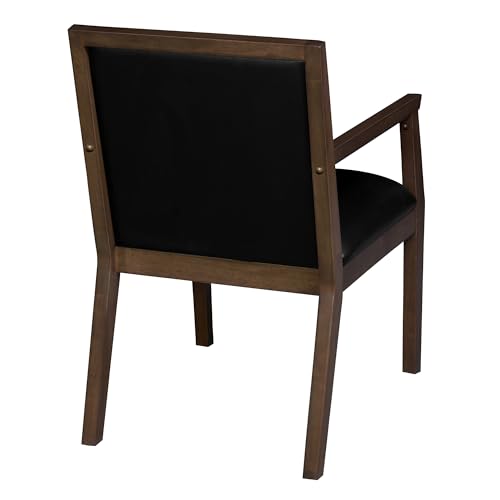 Romig Regent WallGuard Guest & Reception Waiting Room Wood Side Chair - Neo Walnut/Black Vinyl
