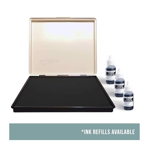 Infusion 8" x 12" Extra Large Industrial Stamp Ink Pad, Your Go to Large Stamp Ink Pad for Bright Color, Even Coverage and Durability (Black)