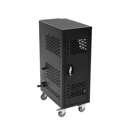Pearington 16MINI-01KD 16-Device Classroom and Office Mobile Charging Storage Cart for Ipads, Chromebooks and Laptops, 34" x 20" Size