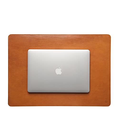 Castelijn & Beerens Gaucho Leather Desk Pad – Premium Genuine Leather Writing Mat – Elegant Desk Protector for Office & Home (Cognac)