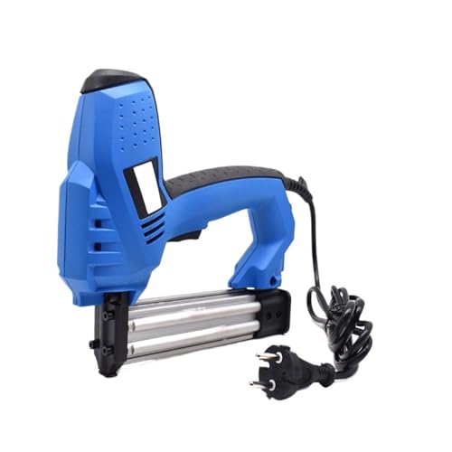Oil-Free Pneumatic Staple Gun Heavy-Duty Stapler Adjustable Power 2 in 1 Electric Nail Stapler Gun 220V Electric Power Tools with Protection Switch