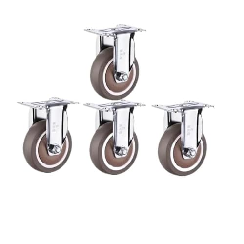 LYDDFYU Swivel Casters 4 Packs 2.5 Inch Fixed Caster Rubber Mute Light Furniture Shelf Wheel