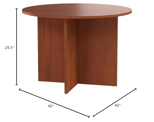 Alera ALEVA7142MC Valencia Round Conference Table with Legs, 29-1/2h x 42 dia., Medium Cherry