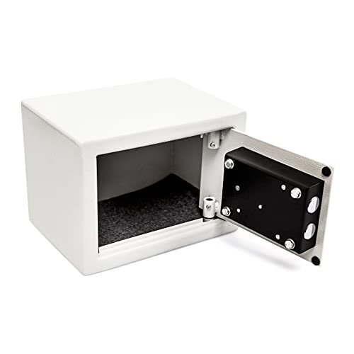 Relaxdays 10010086 Wandtresor 23 x 17 x 17 cm, Home/Office Mini Steel Safe with 2 Locking Bolts & 2 Keys Free-Standing Or Wall Mounted