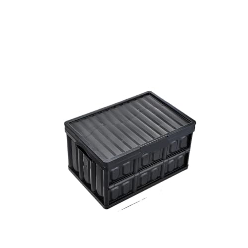 SucceBuy Set of 3 45L/65L Collapsible Storage Bins Folding Stackable Utility Garage Crates with Lids Compatible for Clothes Snack Grocery