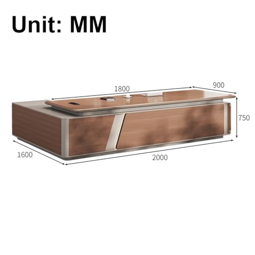 RAYFOKPK Luxurious L-Shaped Administrative Desk-78.74/86.6 "Spacious Solid Wood Manager Computer Desk, Modern Simple Administrative Workstation (Suitable for Office/Study)
