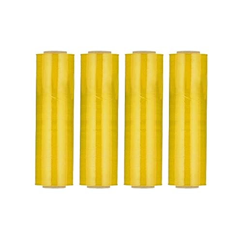 PSBM 8 Rolls Yellow Stretch Film/Wrap 20 Inch x 1000 Feet, 70 Gauge Heavy Duty Industrial Strength Shrink Plastic Wrap for Moving, Packing, Shipping, Pallet Wrapping & Storage