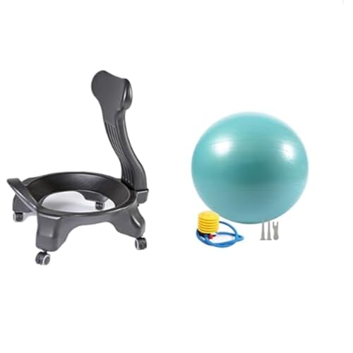 Acivirdde Heavy-Duty Yoga Ball Chair, Ideal for Core Muscle Strengthening, Exercise, and Physical Therapy; Suitable for Office and Home Fitness. (Yoga Ball Chairs+Green Ball)