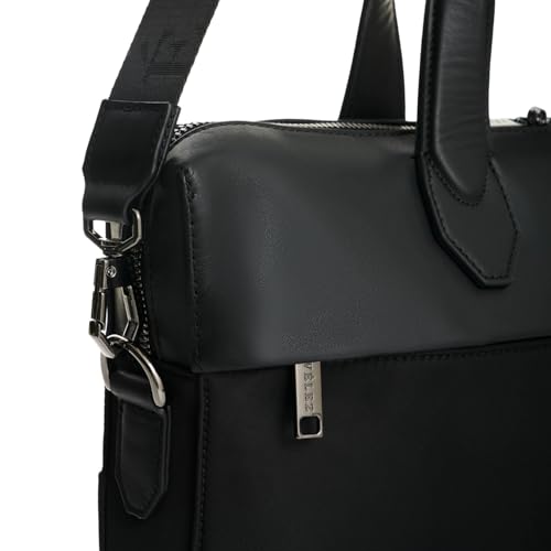 VELEZ Breeze Men's Laptop Briefcase – Canvas & Leather Structured Work Bag | Fits 16-Inch Laptop | Detachable Strap & Trolley Sleeve | Handcrafted in Colombia