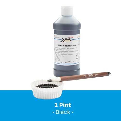 Casafoyer Black India Ink, 1 Pint, Black - Pack of 2