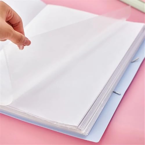 Filing Envelopes 30/60 Pages File Bag A4 Transparent Binder File Folder Storage Student Test Paper Classification Organization Office Supplies(Purple,Small)