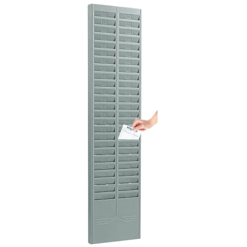 Attendance Card Rack/Time Card Holder-24/50 Slot Pocket Lightweight Plastic